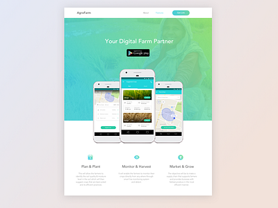 Home Page agro app interaction design smart farm ui ux