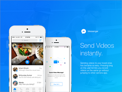 Video Messaging facebook messenger ui ux video messaging