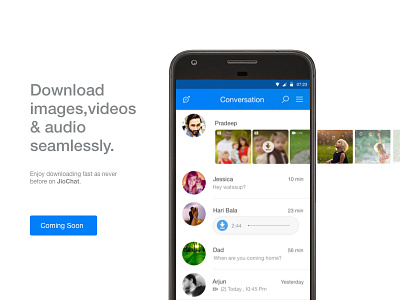 Chat Home Page downloading jiochat messaging ui ux