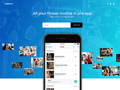 Fitness App fitness interaction landing page ui ux