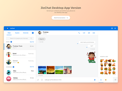 Desktop App desktop app jiochat messaging ui ux