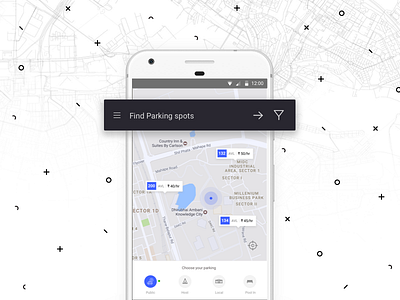 Park Me -App Home Page interaction design parking app transportation travel app ui ux