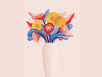 Flowers in a vase greeting card