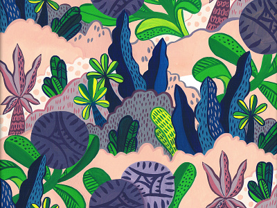 Jungle Pattern botanical illustration flowers gouache illustraion jungle painted pattern pattern design surface design surface pattern surface pattern design
