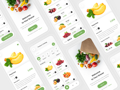 Grocery Mobile App- UI Kit app app design creative design figma grocery mobile app mobile ui ui ui kit uiux