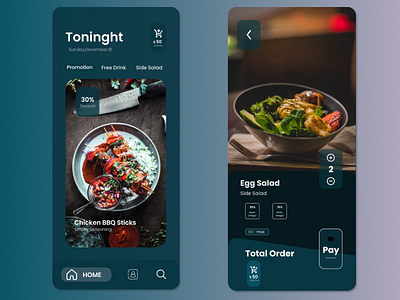 Food Ordering App design minimal ui ux