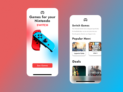 Game Store Mobile App UI branding design minimal ui ux vector