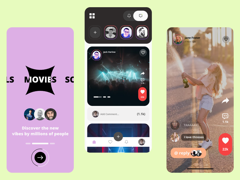 Reels App UI design by Hamza Designs on Dribbble