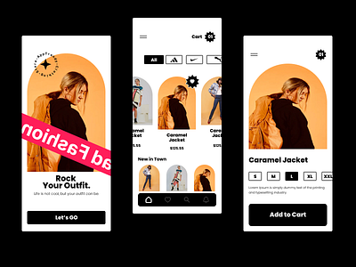 Fashion Store Mobile App UI design graphic design minimal ui ux