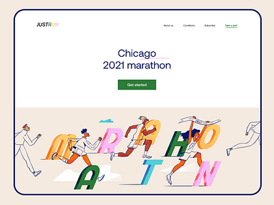 JustRun - Landing Page Design design illustration motion graphics ui ux vector