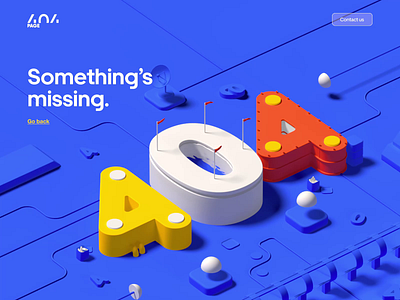 404 - Error Page with 3D and Animation 3d design motion graphics ui ux