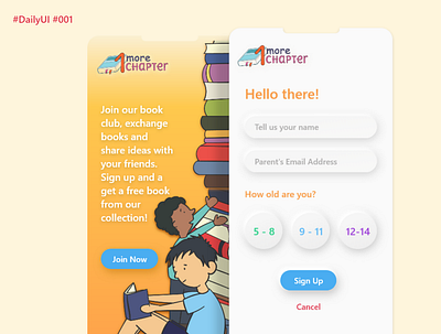 Book Club for Kids app design illustration ui