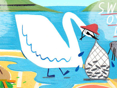 jamie oliver magazine gouache illustration jamie oliver painting swan