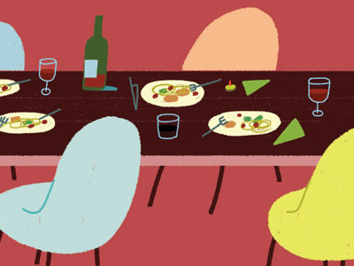 dinner table digital dinner table illustration painting