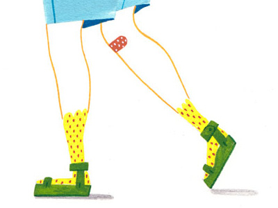 color girl 2 color gouache illustration painting socks