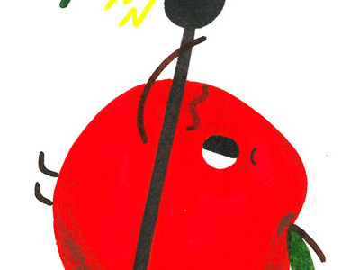 apple acrylic ink apple editorial gouache illustration painting webmd
