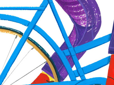 bikes are tough bike gouache illustration painting