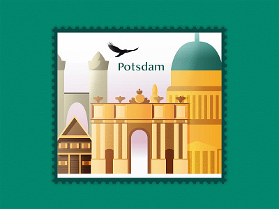 Potsdam Stamp Prob art brandenburg church city city illustration design eagel germany illustration potsdam travel