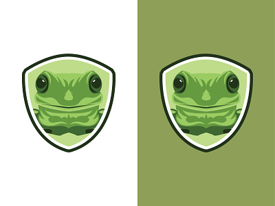 head frog icon illustration logo minimal vector