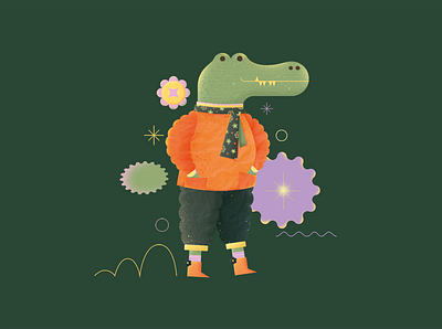 Crocodile crocodile graphic illustration graphics illustration illustration art illustration digital summer winter