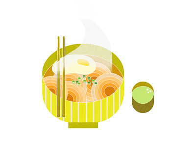 Noodles with egg eggs graphic illustration illustration illustration art noodles tea