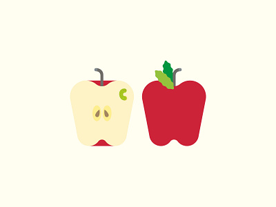 Apple with little worm