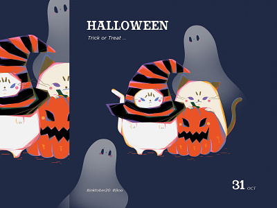 Happy Halloween adobe photoshop cats design halloween halloween party illustration illustration art illustration digital inktober2020
