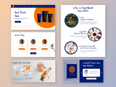 Heartbeat Tea - Landing Page Elements adobexd branding design figma flat graphic design logo minimal ui vector web