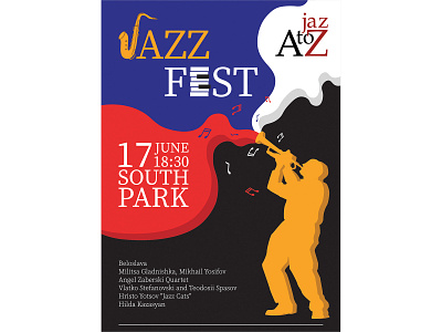 Jazz Festival Poster art brochure design graphic graphic design graphicdesign illustrator jazz jazzy music photoshop poster poster art poster design typography vector