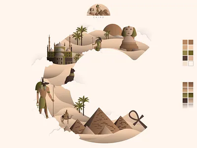 Wanderlust Alphabet - C - Cairo/Egypt animal art best branding calligraphy design flat graphic design ill illustration illustrator logo photoshop poster type vector