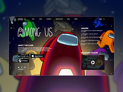 Concept Landing Page for Among Us Game concept landing page ui xd design