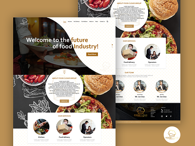 Landing page for Cloud Kitchen business adobe xd food landing page