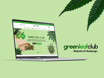 Green Leaf Club UI Redesign landing page ui