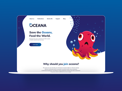 Oceana Concept UI adobe xd landing page pollution ui