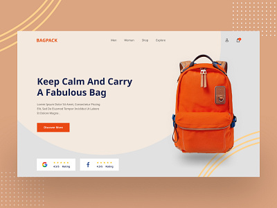 Product Web UI Exploration || 2021 bag buyer header interface online product shop ui uiux web