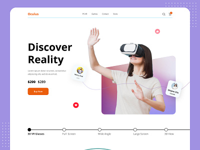 VR Header Exploration 2021 buyer dribbble header homepage interface landingpage online product shop ui uiux virtualreality vr vr design web website