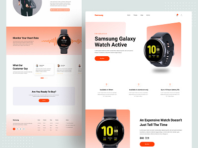 Watch Web UI Exploration || 2021 clean creative designer dribbble best shot homepage landingpage minimal popular popular design product website samsung watch top designer uiux watch watch website web website website concept website design