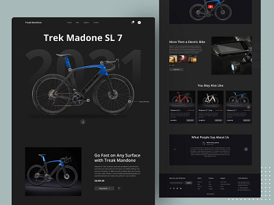 Bicycle web Ui Exploration 2021 best bicycle black black website dark ui dark website dribbble dribbble best shot homepage landing page popular popular design rupak rupak chakraborty rupak design top web web design website website design