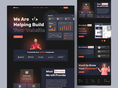 Digital Agency Website Design agency agency landing page business advertising business web dark dark website design design service digital agency digital agency website digital marketing dribbble best shot homepage service landing page ui uiux web web design website website design