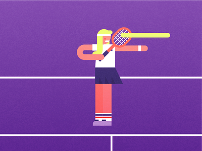Tennis player ball character girl gradient grain illo illustration player sport tennis texture