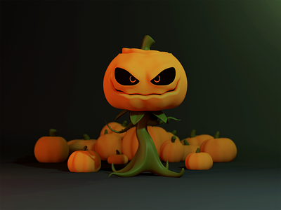 Sinister Pumpkin 3d modeling blender halloween pumpkin warcraft