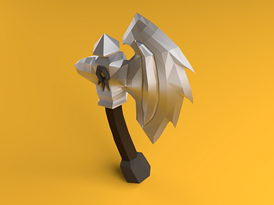 3D Axe 3d model axe blender low poly