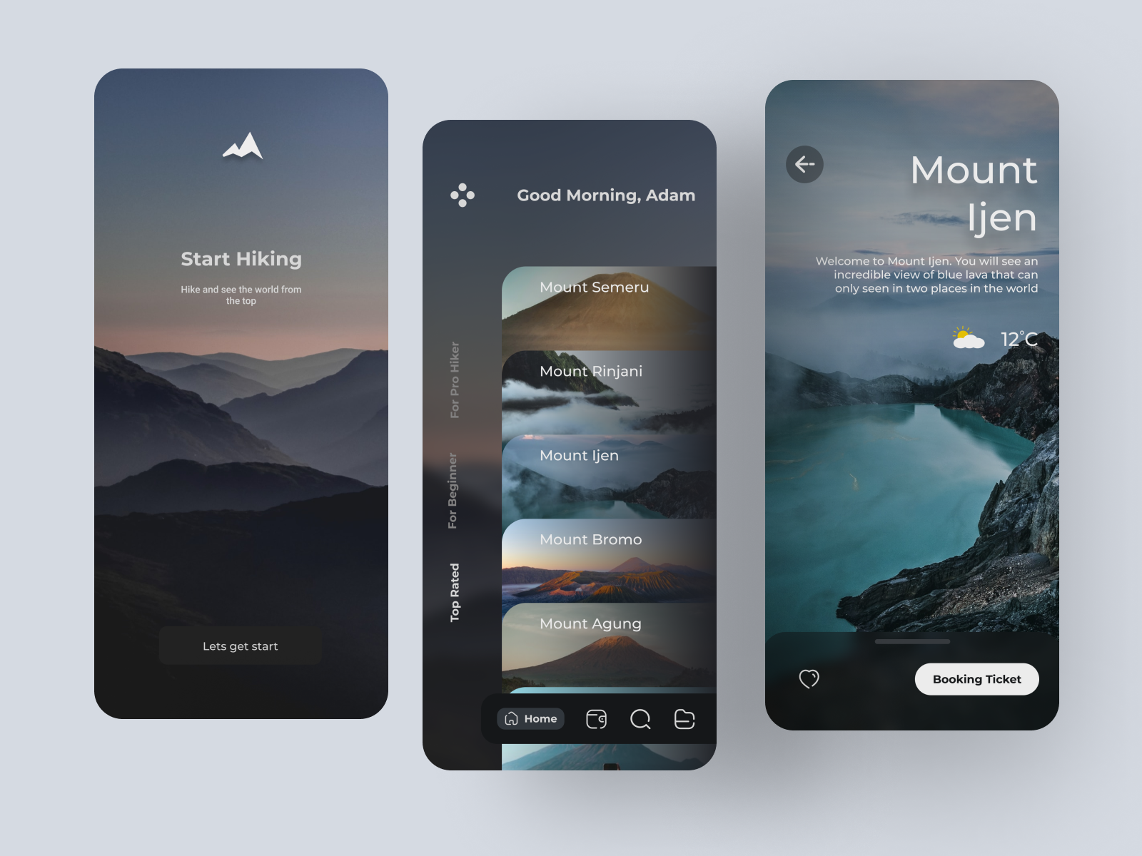 Hiking App Exploration by Devin Saputra on Dribbble