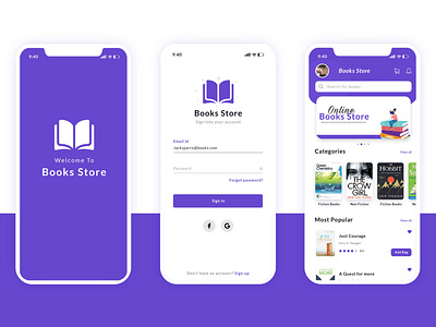 Book Store Mockup App app design graphic design icon illustrator logo ui ux vector website