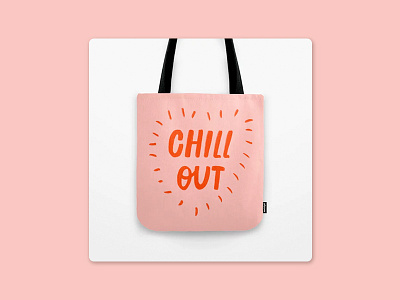 Chill out bag bag design brush calligraphy chill out design handwritten heart illustration lettering pink procreate quote relax sale society6 tote bag totebag typography zen