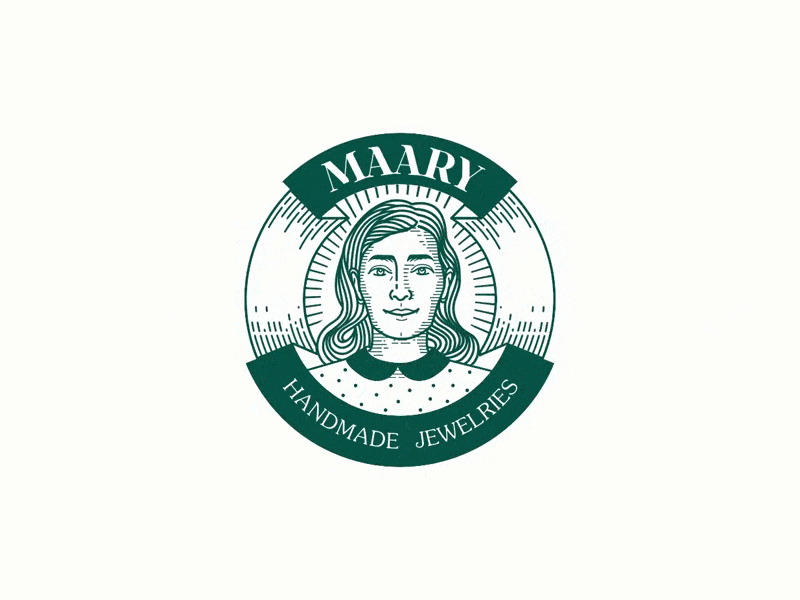 Maary Handmade Jewelry branding design illustration iran logo portrait