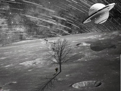 Lives on Moon adobe adobephotoshop blackandwhite espace imaginary photomontage photoshop surrealism
