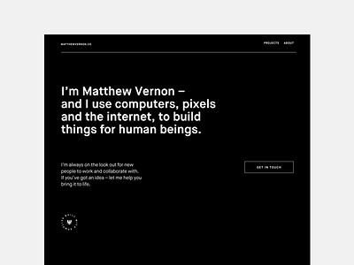 Personal Website v0.5 black design minimal mono personal portfolio profile typography web website