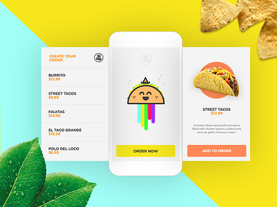 Taqueria branding color delivery food mexican playful product salsa taco taqueria ui