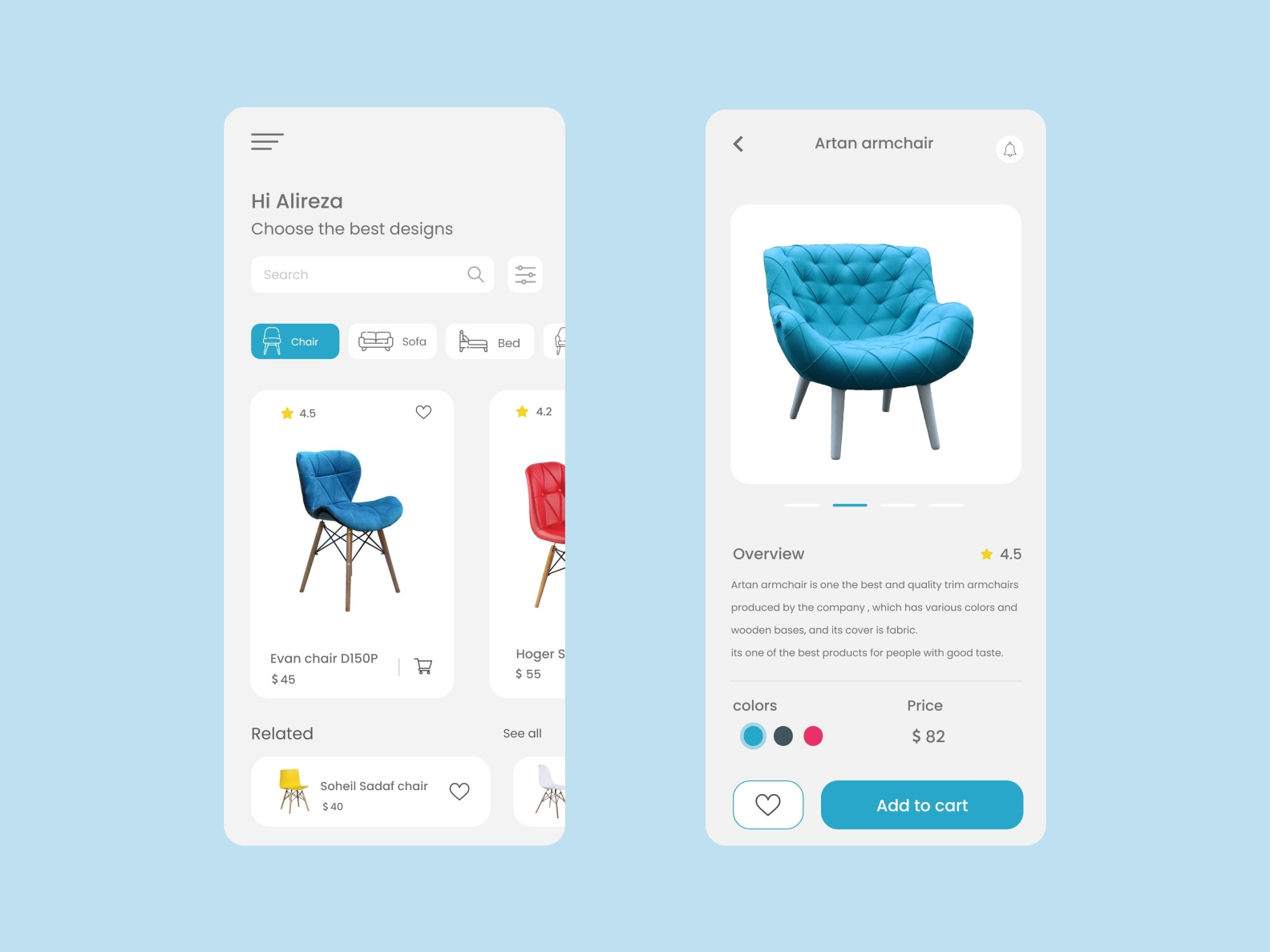 sofa app by AliReza_jalali on Dribbble